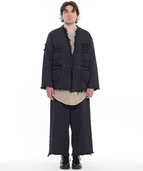 masterkey（マスターキー）の「mj9942- GM-JK ノーカラージャケット（ノーカラージャケット・メンズ・ブラック・2/1）」の3枚目の写真