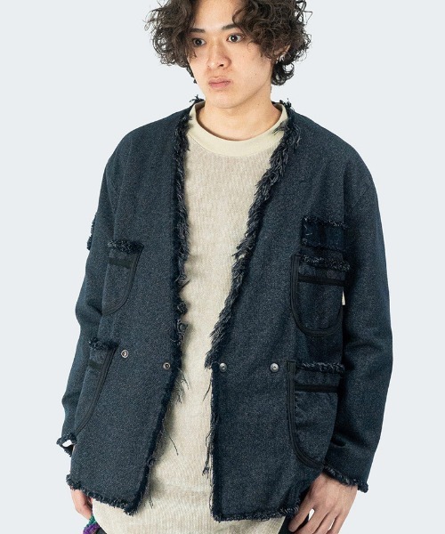 masterkey（マスターキー）の「mj9942- GM-JK ノーカラージャケット（ノーカラージャケット・メンズ・ブラック・2/1）」の6枚目の写真