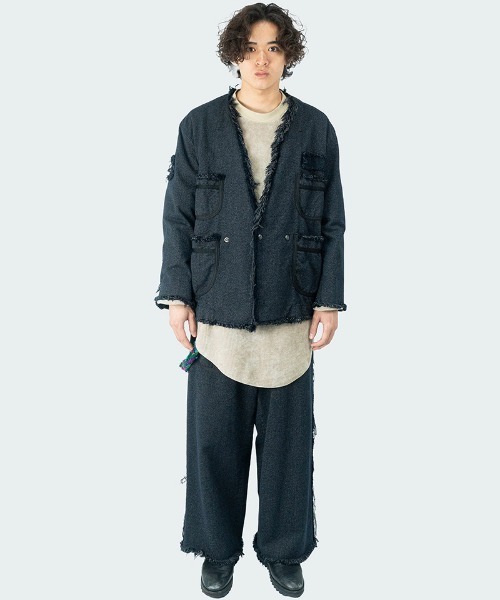 masterkey（マスターキー）の「mj9942- GM-JK ノーカラージャケット（ノーカラージャケット・メンズ・ブラック・2/1）」の8枚目の写真