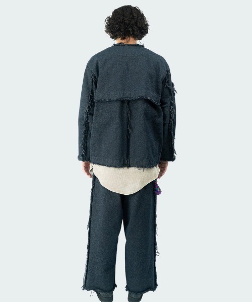 masterkey（マスターキー）の「mj9942- GM-JK ノーカラージャケット（ノーカラージャケット・メンズ・ブラック・2/1）」の9枚目の写真