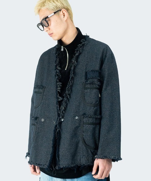 masterkey（マスターキー）の「mj9942- GM-JK ノーカラージャケット（ノーカラージャケット・メンズ・ブラック・2/1）」の12枚目の写真