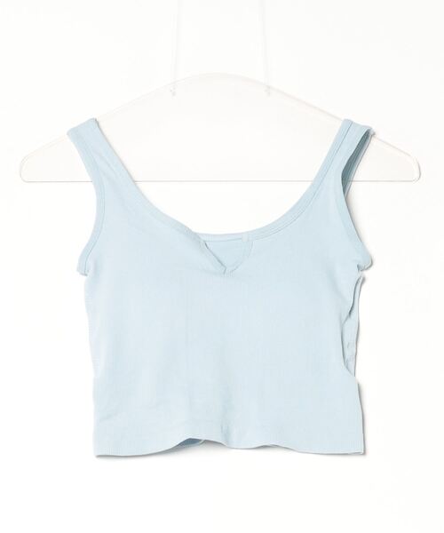 Dream garden(ドリームガーデン)の「ショート丈カップ付きタンクトップ(Tシャツ/カットソー・レディース・ブラック/ホワイト/ブルー/グリーン/グレー・FREE)」の21枚目の写真