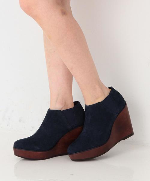 Another Edition(アナザーエディション)の「サイドゴアウウェッジブーティー/ AE SideGOA WDG BTE110◆(ブーティ・レディース・ネイビー/ブラック・LARGE/SMALL/MEDIUM)」の1枚目の写真