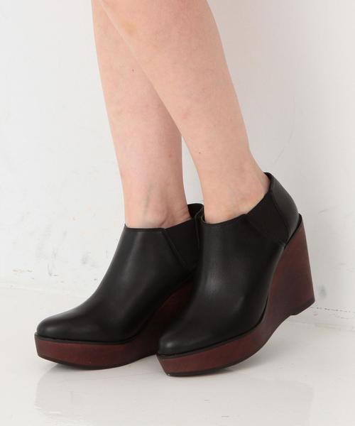 Another Edition(アナザーエディション)の「サイドゴアウウェッジブーティー/ AE SideGOA WDG BTE110◆(ブーティ・レディース・ネイビー/ブラック・LARGE/SMALL/MEDIUM)」の2枚目の写真