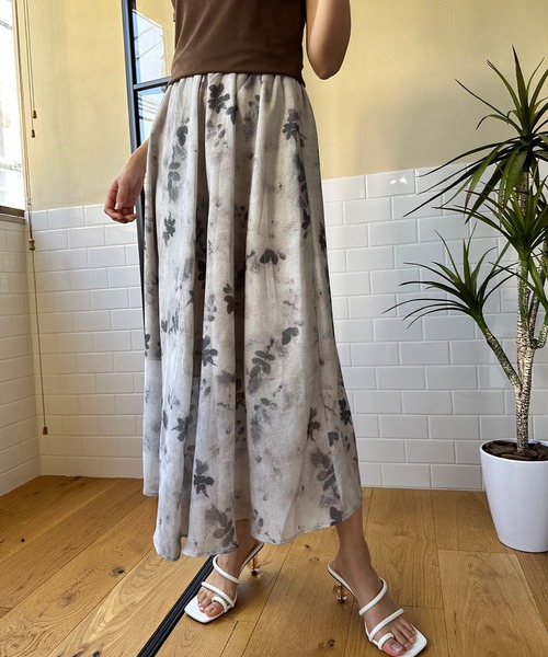 aimoha（アイモハ）の「墨絵感スカート（スカート・レディース・イエロー/グレー・MEDIUM/LARGE）」の12枚目の写真