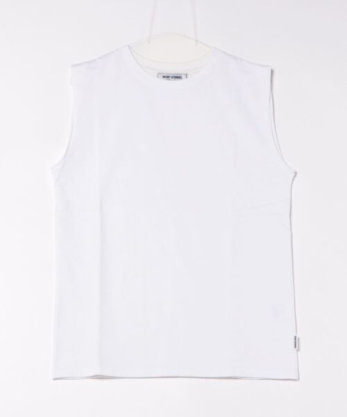 MONT KEMMEL（モンケメル）の「MONT KEMMEL モンケメル BASQUE NO SLEEVE SOLID BORDER バスク ソリッド＆パネルボーダー ノースリーブ Tシャツ（Tシャツ/カットソー・レディース・ホワイト/ブラック×ホワイト/ホワイト×ピンク/ホワイト×ブラック/ホワイト×ブルー/ブラック・36）」の2枚目の写真