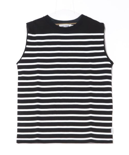 MONT KEMMEL（モンケメル）の「MONT KEMMEL モンケメル BASQUE NO SLEEVE SOLID BORDER バスク ソリッド＆パネルボーダー ノースリーブ Tシャツ（Tシャツ/カットソー・レディース・ホワイト/ブラック×ホワイト/ホワイト×ピンク/ホワイト×ブラック/ホワイト×ブルー/ブラック・36）」の12枚目の写真