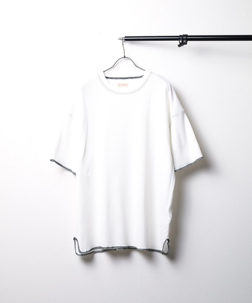 UNIVERSAL OVERALL(ユニバーサルオーバーオール)の「【UNIVERSAL OVERALL】 THERMAL LOOSE FIT SS TEE(Tシャツ/カットソー・メンズ・ブラック×ホワイト/ホワイト×ブラック/ブラック・X-LARGE/LARGE/MEDIUM/SMALL)」の2枚目の写真