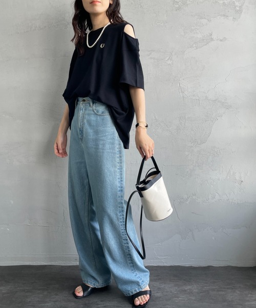FRED PERRY 袖カットアウト ショートスリーブTシャツ FRED PERRY
