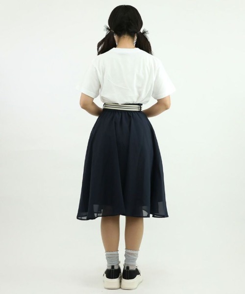 F i.n.t（フィント）の「ラインゴムベルト付きシアースカート/fint（スカート・レディース・ネイビー/アイボリー・FREE）」の11枚目の写真