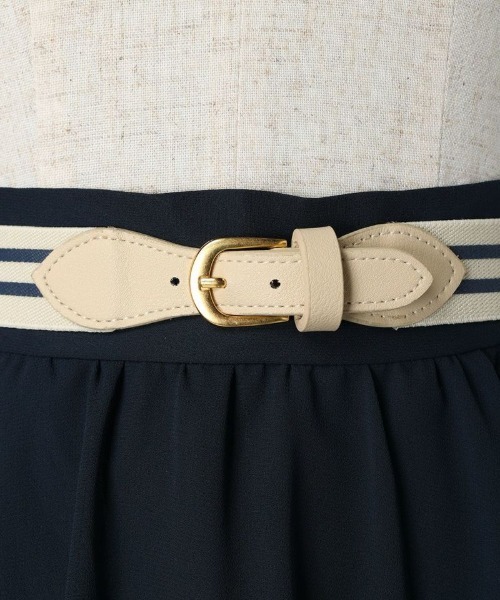 F i.n.t（フィント）の「ラインゴムベルト付きシアースカート/fint（スカート・レディース・ネイビー/アイボリー・FREE）」の18枚目の写真