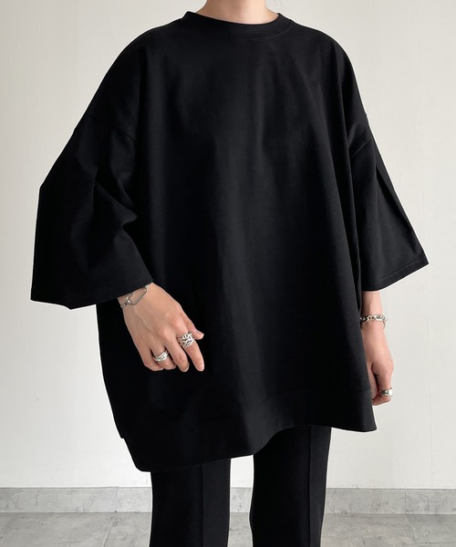 y/m by MIHO（イムバイミホ）の「ビッグシルエットTシャツ（Tシャツ/カットソー・レディース・ブラック/ホワイト/マルチ・FREE）」の3枚目の写真