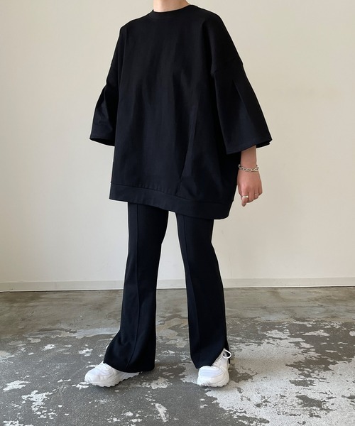 y/m by MIHO（イムバイミホ）の「ビッグシルエットTシャツ（Tシャツ/カットソー・レディース・ブラック/ホワイト/マルチ・FREE）」の12枚目の写真