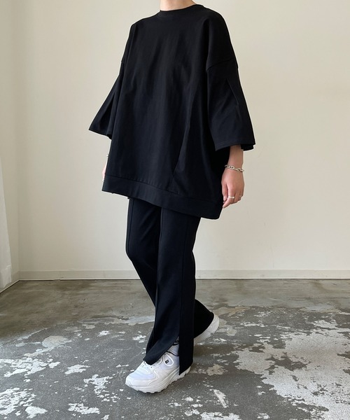 y/m by MIHO（イムバイミホ）の「ビッグシルエットTシャツ（Tシャツ/カットソー・レディース・ブラック/ホワイト/マルチ・FREE）」の13枚目の写真