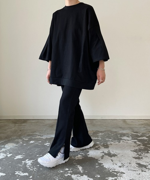 y/m by MIHO（イムバイミホ）の「ビッグシルエットTシャツ（Tシャツ/カットソー・レディース・ブラック/ホワイト/マルチ・FREE）」の14枚目の写真