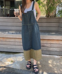 MYMOOD.（マイムード）の「切り替えデニムサロペットスカート（サロペット/オーバーオール・レディース）」