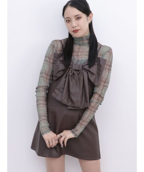 jouetie（ジュエティ）の「チェックパターンギャザーシアートップス（Tシャツ/カットソー・レディース・グリーン/レッド・MEDIUM）」の16枚目の写真