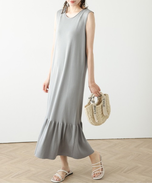 AMELY(エミリー)の「サマーニットワンピース(ワンピース・レディース・グレー/ブラック/ベージュ/ラベンダー・フリー)」の19枚目の写真