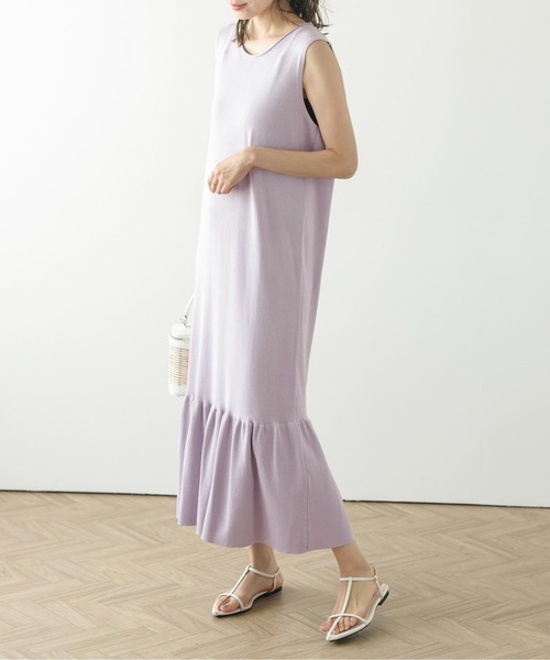 AMELY(エミリー)の「サマーニットワンピース(ワンピース・レディース・グレー/ブラック/ベージュ/ラベンダー・フリー)」の16枚目の写真