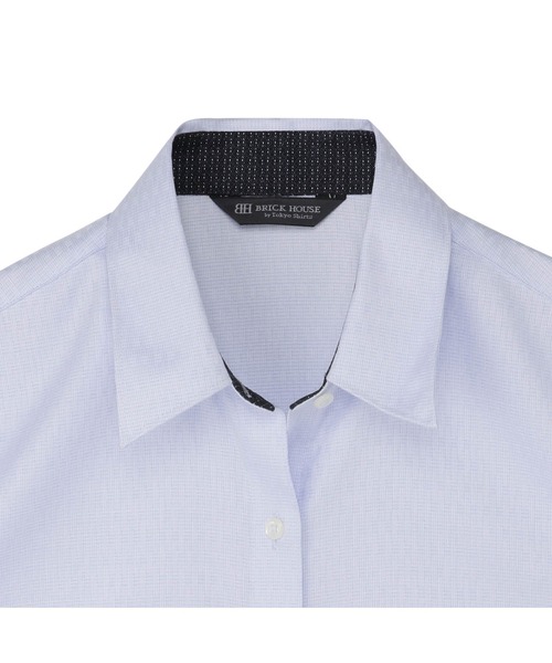 TOKYO SHIRTS(トウキョウシャツ)の「超形態安定ノーアイロン レギュラー 半袖ビジネスワイシャツ(ビジネスシャツ・レディース・サックスブルー・M/XL/LL/L/S)」の2枚目の写真