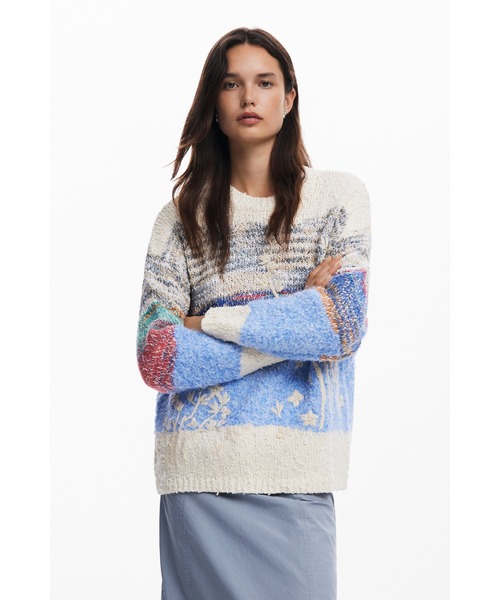 Desigual(デシグアル)の「GRAN SUDBURY ヘビーゲージプルオーバー(ニット/セーター・レディース・マルチ・S/M/L)」の2枚目の写真