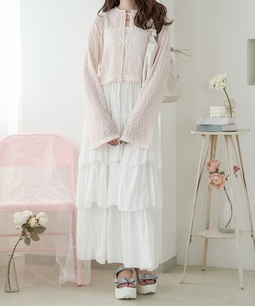 Ambre Neige(アンブルネージュ)の「sheer lace ribbon tops / シアーレースリボントップス(シャツ/ブラウス・レディース・ベビーピンク/ライトブルー/オフホワイト・FREE)」の21枚目の写真