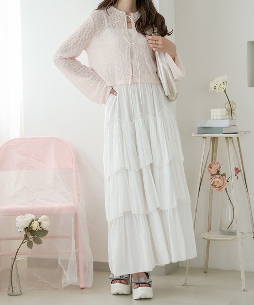 Ambre Neige(アンブルネージュ)の「sheer lace ribbon tops / シアーレースリボントップス(シャツ/ブラウス・レディース・ベビーピンク/ライトブルー/オフホワイト・FREE)」の22枚目の写真