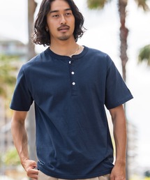 『JEMORGAN LONG JOHNS/ジェーイーモーガンロングジョーンズ』天竺ヘンリーネック半袖T【+】