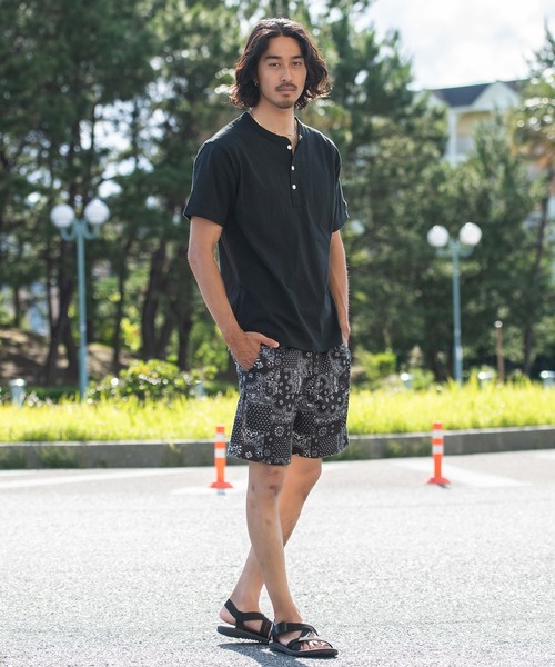 JEMORGAN（ジェーイーモーガン）の「『JEMORGAN LONG JOHNS/ジェーイーモーガンロングジョーンズ』天竺ヘンリーネック半袖T【+】（Tシャツ/カットソー・メンズ・カーキ/ネイビー/ブラック/ホワイト・L/M）」の12枚目の写真