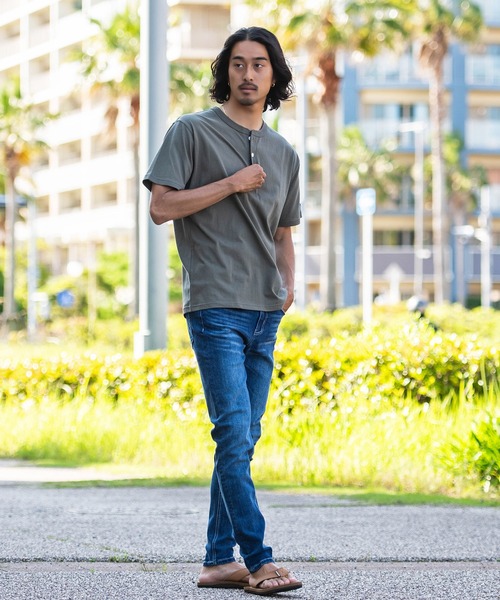 JEMORGAN（ジェーイーモーガン）の「『JEMORGAN LONG JOHNS/ジェーイーモーガンロングジョーンズ』天竺ヘンリーネック半袖T【+】（Tシャツ/カットソー・メンズ・カーキ/ネイビー/ブラック/ホワイト・L/M）」の15枚目の写真