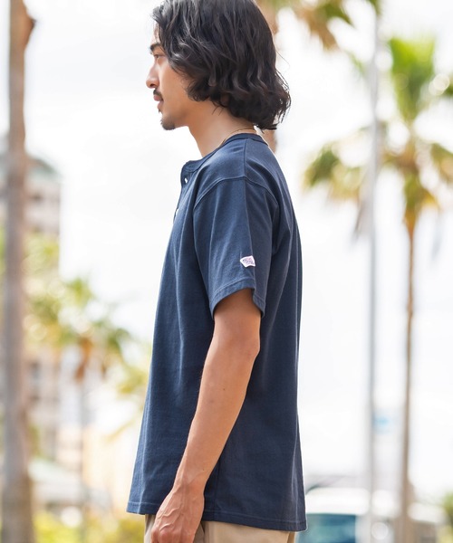 JEMORGAN（ジェーイーモーガン）の「『JEMORGAN LONG JOHNS/ジェーイーモーガンロングジョーンズ』天竺ヘンリーネック半袖T【+】（Tシャツ/カットソー・メンズ・カーキ/ネイビー/ブラック/ホワイト・L/M）」の18枚目の写真