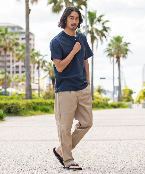 JEMORGAN（ジェーイーモーガン）の「『JEMORGAN LONG JOHNS/ジェーイーモーガンロングジョーンズ』天竺ヘンリーネック半袖T【+】（Tシャツ/カットソー・メンズ・カーキ/ネイビー/ブラック/ホワイト・L/M）」の20枚目の写真