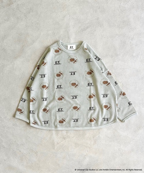 MARKEY'S（マーキーズ）の「【E.T.】別注ワッフルロンT（Tシャツ/カットソー・キッズ・グレー・100/90/80/130/120/110/95）」の3枚目の写真