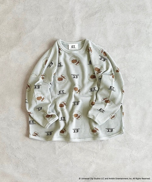 MARKEY'S（マーキーズ）の「【E.T.】別注ワッフルロンT（Tシャツ/カットソー・キッズ・グレー・100/90/80/130/120/110/95）」の2枚目の写真