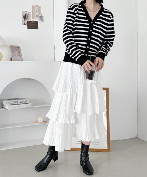 CLEA(クレア)の「ボリュームティアードスカート(スカート・レディース・ホワイト/アイボリー/ブラック/グレー・FREE)」の10枚目の写真