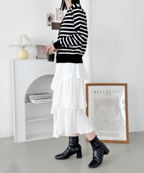 CLEA(クレア)の「ボリュームティアードスカート(スカート・レディース・ホワイト/アイボリー/ブラック/グレー・FREE)」の12枚目の写真