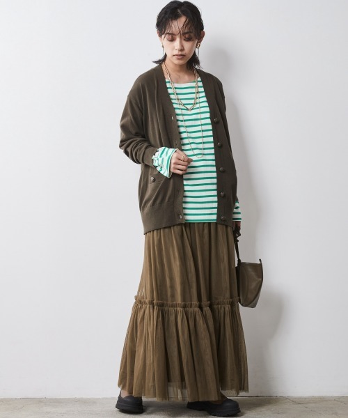 CHIC STYLE（シックスタイル）の「＜大きいサイズ＞綿100％ボーダーカットソープルオーバー シックスタイル　（Tシャツ/カットソー・レディース・ホワイト系/ブルー系/グリーン系・5L/4L/3L/LL/L）」の12枚目の写真