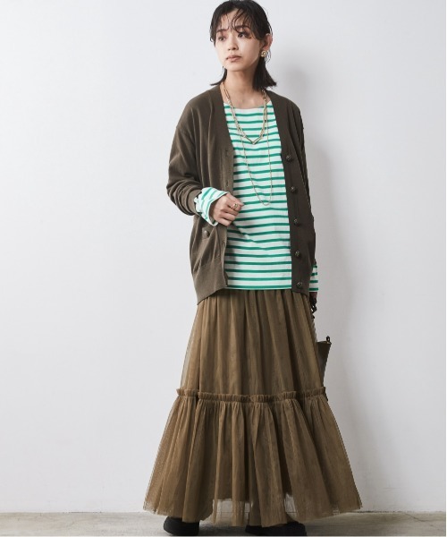 CHIC STYLE（シックスタイル）の「＜大きいサイズ＞綿100％ボーダーカットソープルオーバー シックスタイル　（Tシャツ/カットソー・レディース・ホワイト系/ブルー系/グリーン系・5L/4L/3L/LL/L）」の13枚目の写真