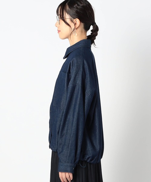 Grand PARK（グランドパーク）の「ドロスト仕様　ブルゾンライクシャツ（シャツ/ブラウス・レディース・インディゴブルー/カーキ/クリーム/オリーブ・FREE）」の8枚目の写真