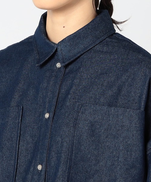 Grand PARK（グランドパーク）の「ドロスト仕様　ブルゾンライクシャツ（シャツ/ブラウス・レディース・インディゴブルー/カーキ/クリーム/オリーブ・FREE）」の9枚目の写真