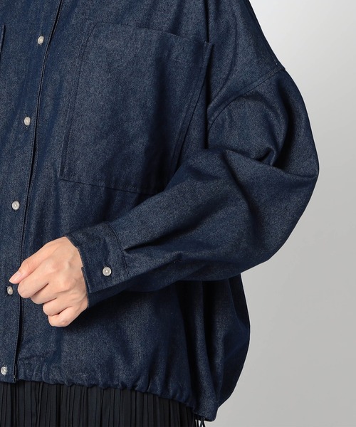 Grand PARK（グランドパーク）の「ドロスト仕様　ブルゾンライクシャツ（シャツ/ブラウス・レディース・インディゴブルー/カーキ/クリーム/オリーブ・FREE）」の11枚目の写真