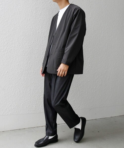 SHIPS any（シップス エニィ）の「SHIPS any: 〈洗濯機可能〉1タック デニムライク テーパードトラウザーズ パンツ◇（デニムパンツ・メンズ・ネイビー/チャコールグレー・X-LARGE/LARGE/MEDIUM/SMALL）」の3枚目の写真