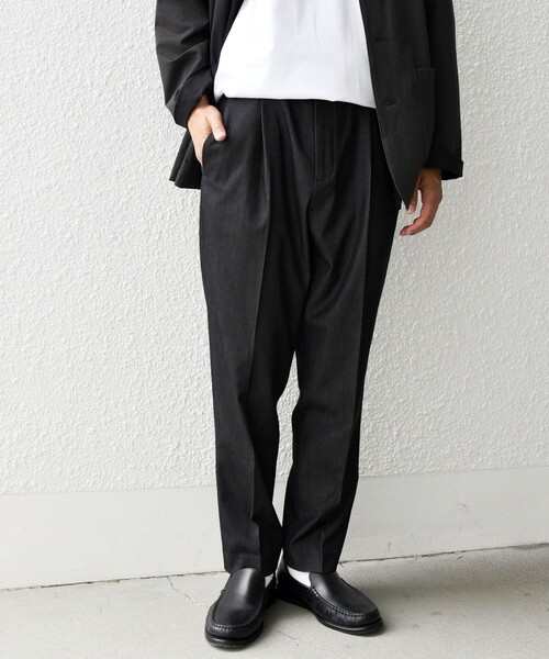 SHIPS any（シップス エニィ）の「SHIPS any: 〈洗濯機可能〉1タック デニムライク テーパードトラウザーズ パンツ◇（デニムパンツ・メンズ・ネイビー/チャコールグレー・X-LARGE/LARGE/MEDIUM/SMALL）」の4枚目の写真