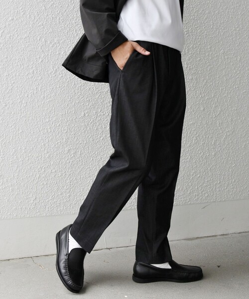 SHIPS any（シップス エニィ）の「SHIPS any: 〈洗濯機可能〉1タック デニムライク テーパードトラウザーズ パンツ◇（デニムパンツ・メンズ・ネイビー/チャコールグレー・X-LARGE/LARGE/MEDIUM/SMALL）」の5枚目の写真