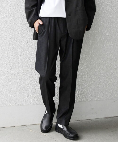 SHIPS any（シップス エニィ）の「SHIPS any: 〈洗濯機可能〉1タック デニムライク テーパードトラウザーズ パンツ◇（デニムパンツ・メンズ・ネイビー/チャコールグレー・X-LARGE/LARGE/MEDIUM/SMALL）」の6枚目の写真