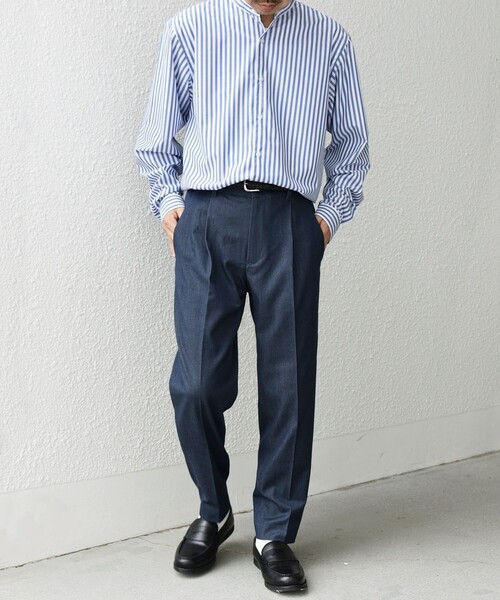 SHIPS any（シップス エニィ）の「SHIPS any: 〈洗濯機可能〉1タック デニムライク テーパードトラウザーズ パンツ◇（デニムパンツ・メンズ・ネイビー/チャコールグレー・X-LARGE/LARGE/MEDIUM/SMALL）」の8枚目の写真