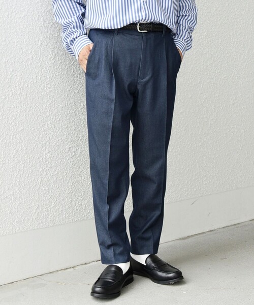 SHIPS any（シップス エニィ）の「SHIPS any: 〈洗濯機可能〉1タック デニムライク テーパードトラウザーズ パンツ◇（デニムパンツ・メンズ・ネイビー/チャコールグレー・X-LARGE/LARGE/MEDIUM/SMALL）」の10枚目の写真