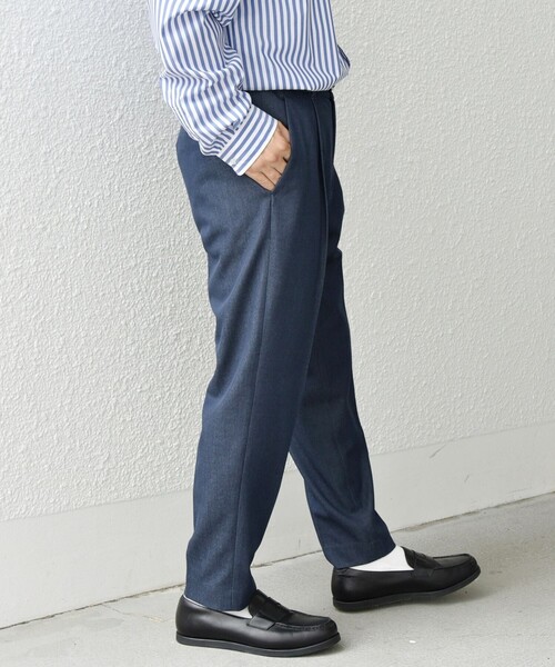 SHIPS any（シップス エニィ）の「SHIPS any: 〈洗濯機可能〉1タック デニムライク テーパードトラウザーズ パンツ◇（デニムパンツ・メンズ・ネイビー/チャコールグレー・X-LARGE/LARGE/MEDIUM/SMALL）」の11枚目の写真