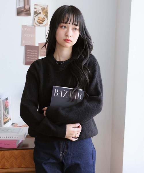 Doula Doula（ドゥーラドゥーラ）の「オーバーサイズリブニット（ニット/セーター・レディース・ブラウン/アイボリー/ブラック・FREE）」の16枚目の写真