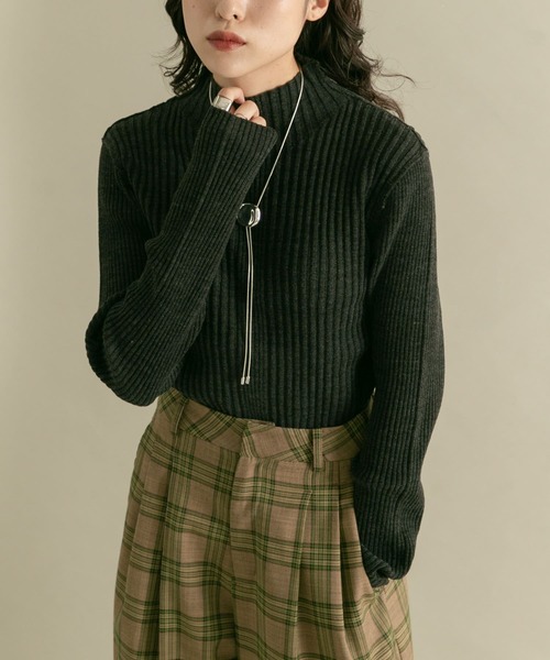 KBF（ケイビーエフ）の「『UR TECH』illi　ランダムRIBハイネックニット（ニット/セーター・レディース・ブラック系その他/イエロー系その他/ブルー系その他/ホワイト系その他・ONE）」の13枚目の写真